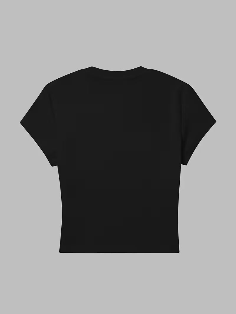 Spider Web Split Graphic Cotton Baby Tee