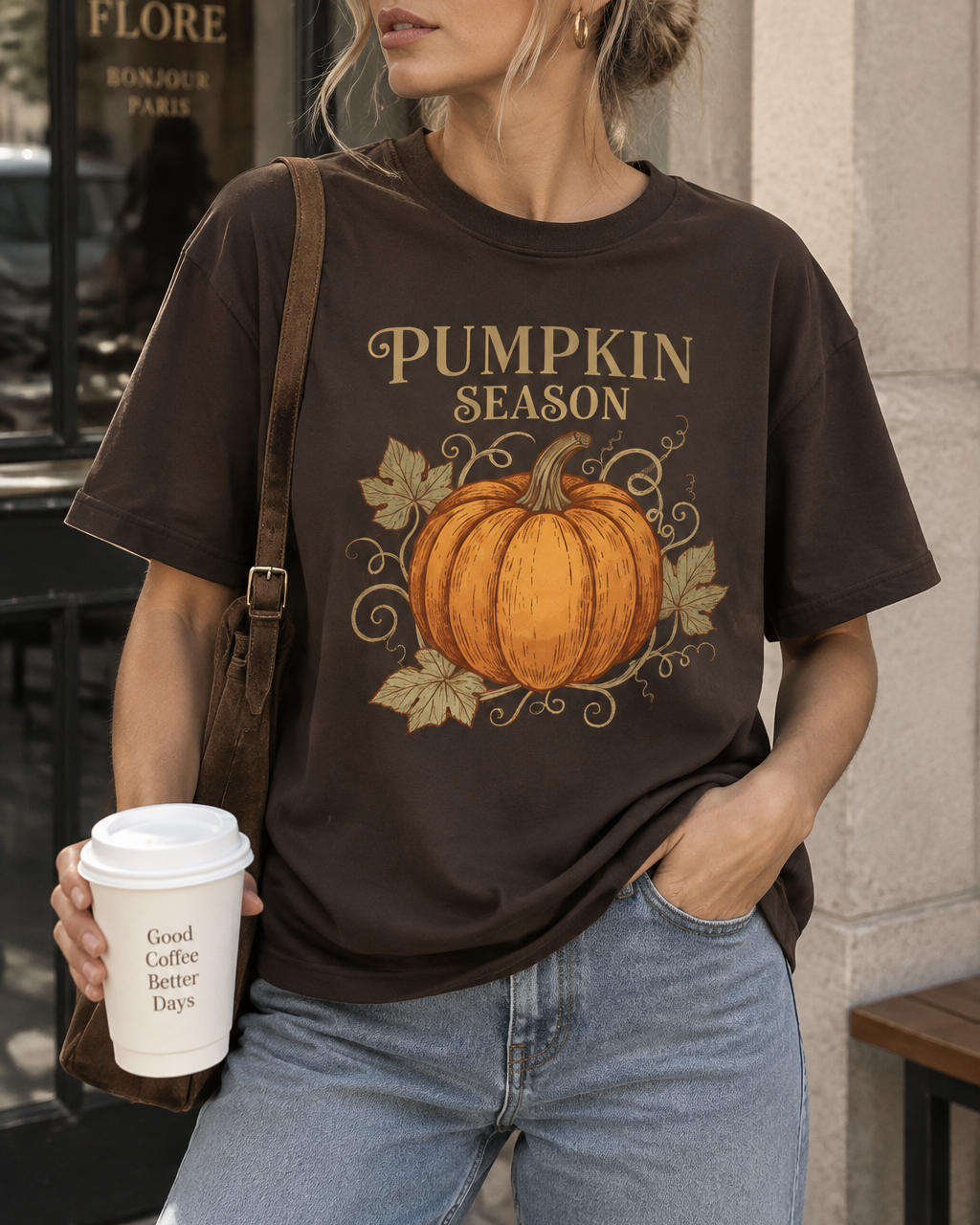 Pumpkin Season Graphic Oversized Tee