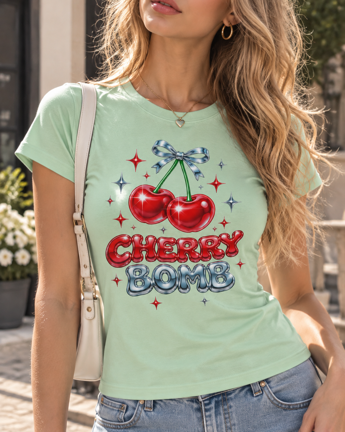 Cherry Bomb Graphic Baby Tee