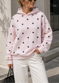 Polka Dot Oversized Hoodie - Pink Front