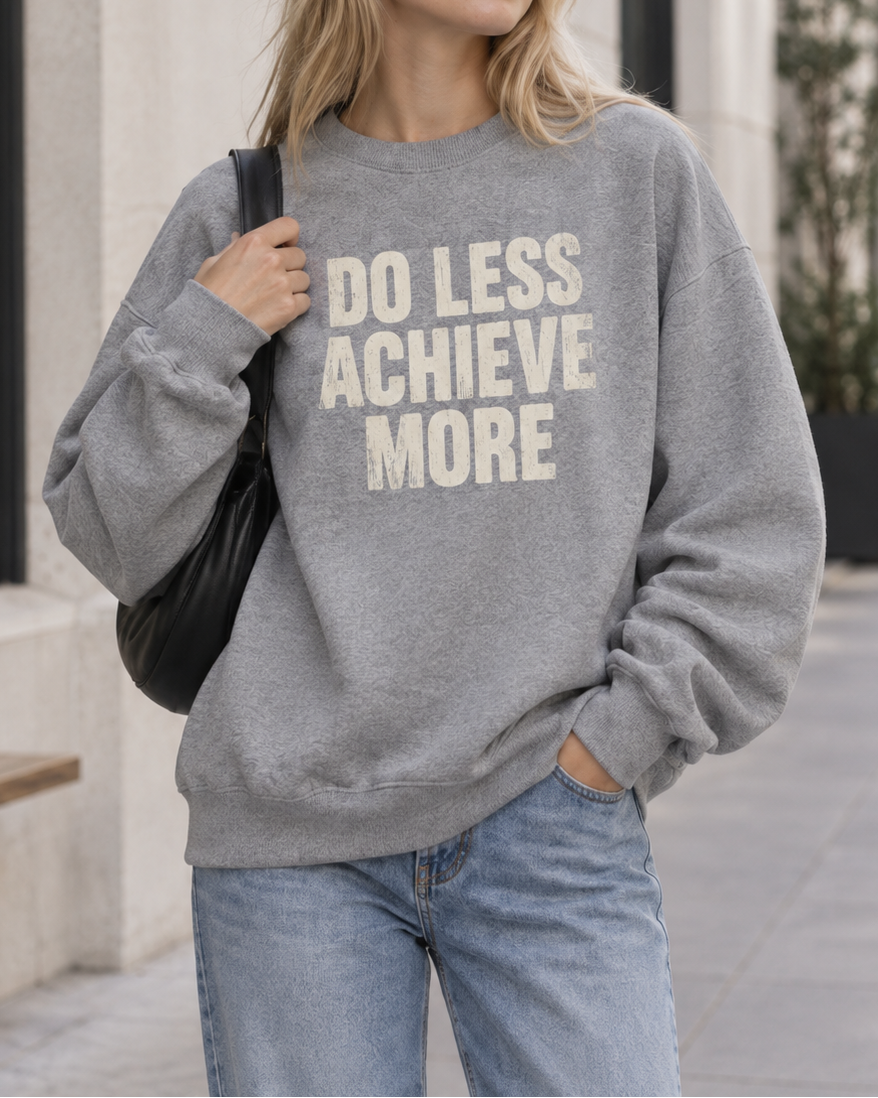 Do Less Achieve More Graphic Oversized Sweatshirt