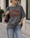 Autumn Lover Varsity Graphic Oversized Tee