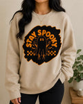 Stay Spooky Ghost Graphic Sweatshirt - Sand