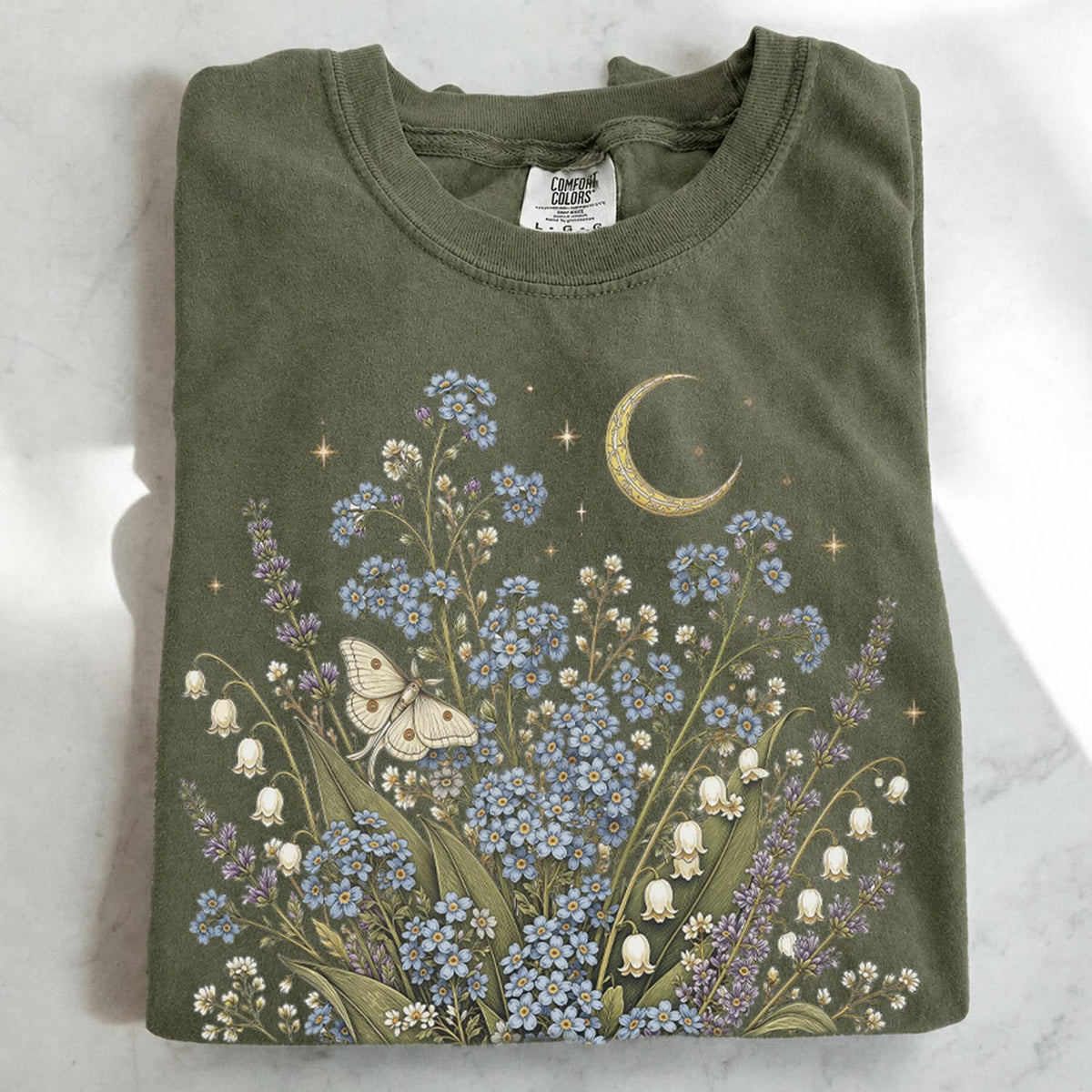 Moonlit Forget Me Not Oversized T-Shirt