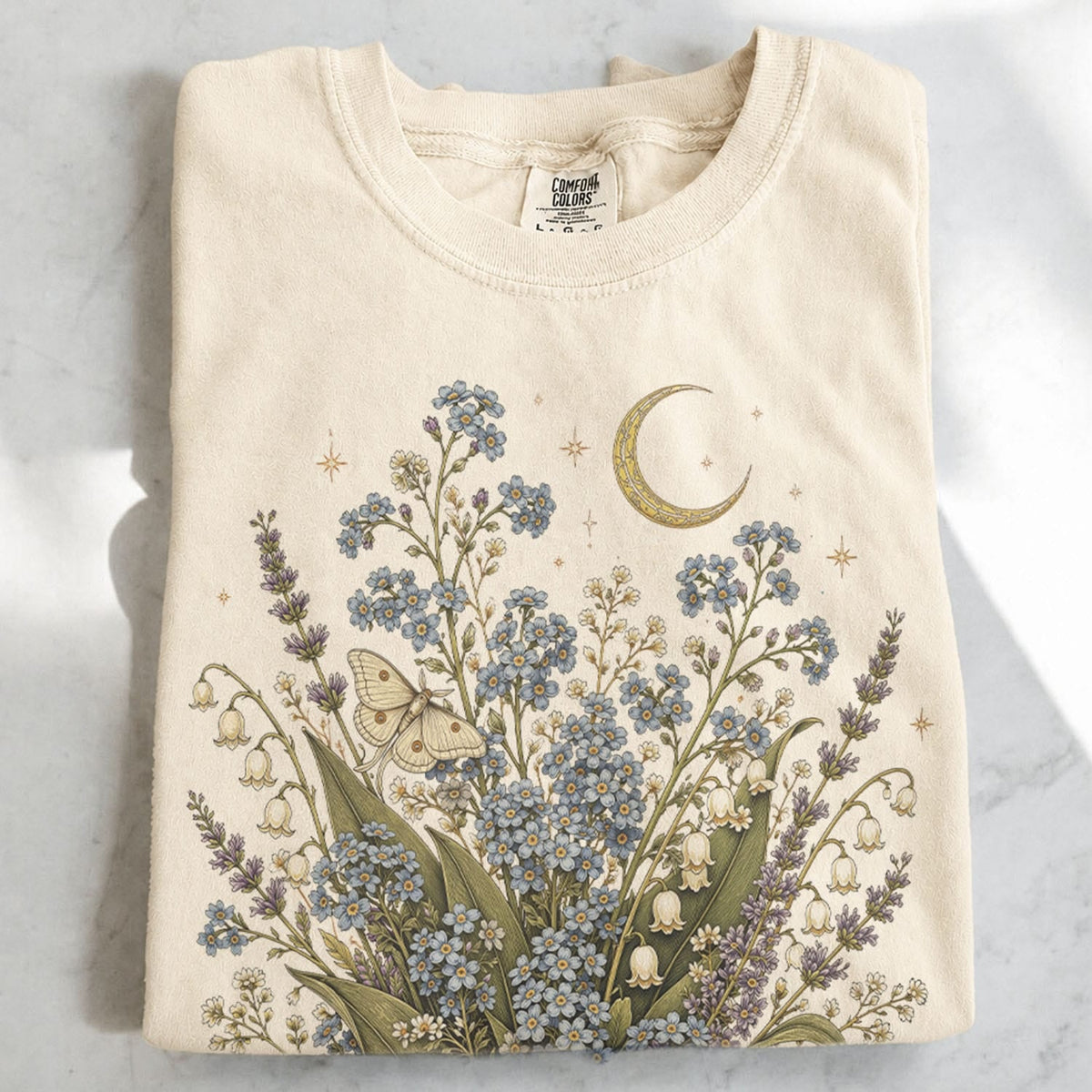 Moonlit Forget Me Not Oversized T-Shirt