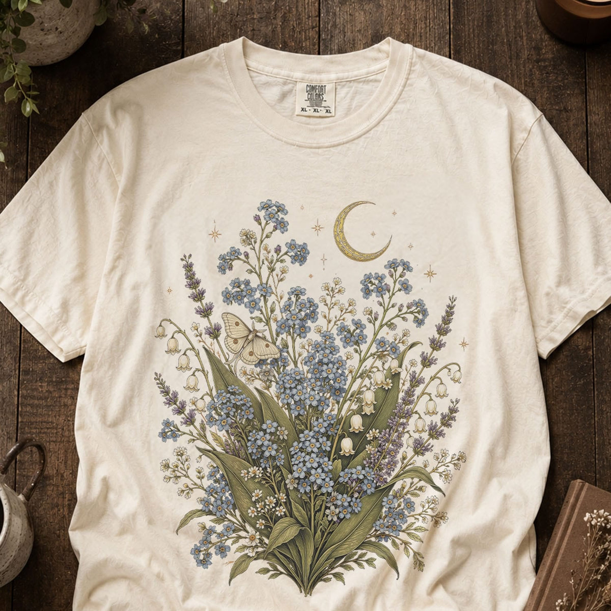 Moonlit Forget Me Not Oversized T-Shirt