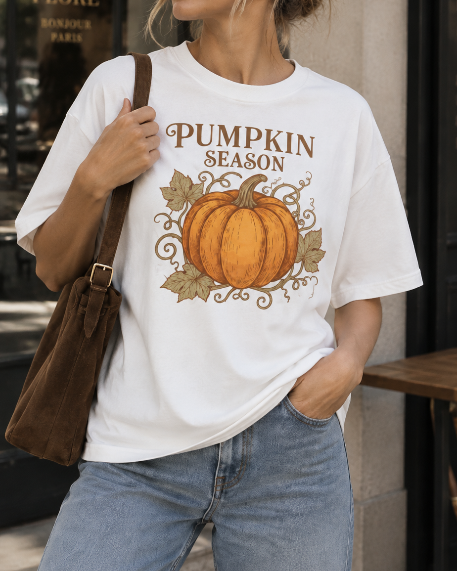 Pumpkin Season Graphic Oversized Tee