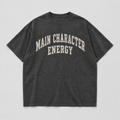 Main Character Energy Varsity Graphic Oversized Tee