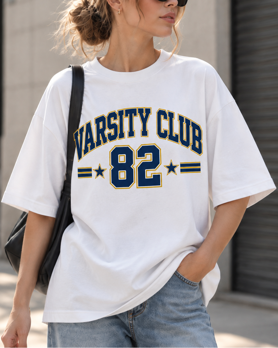 Varsity Club 82 Graphic Oversized Tee