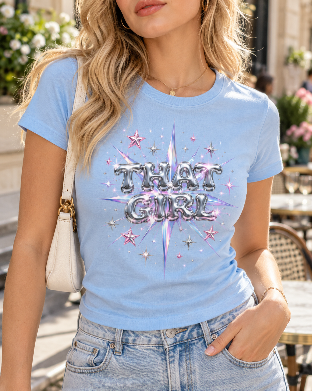 That Girl Chrome Starburst Graphic Baby Tee