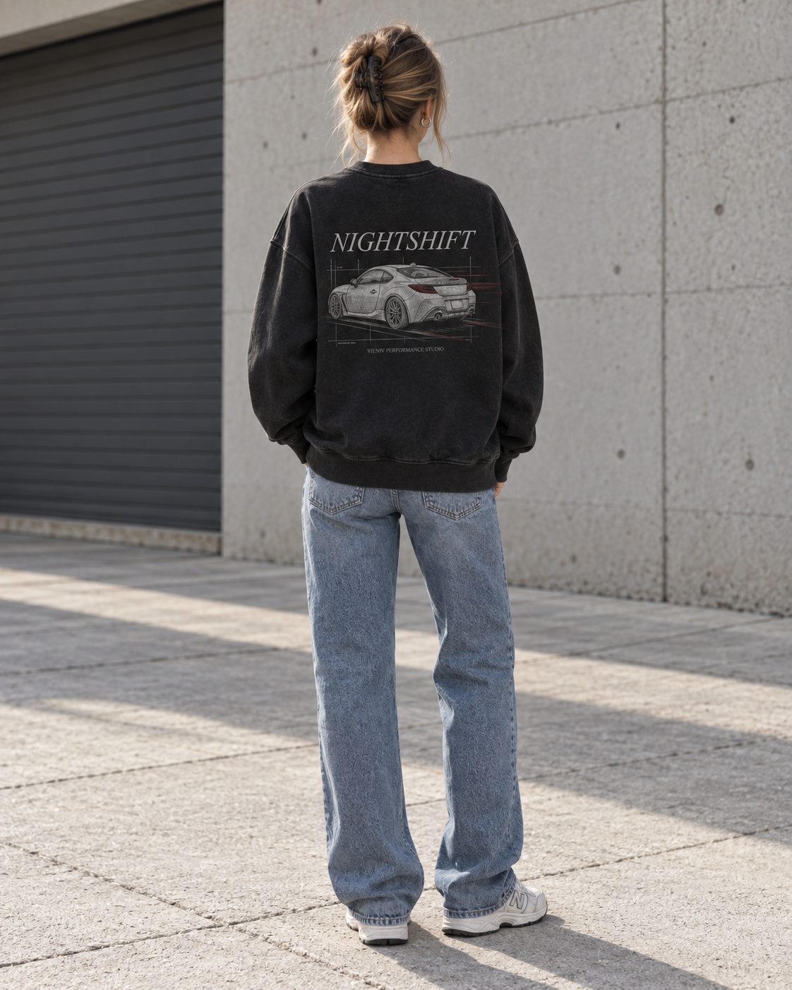 Nightshift Racing Car Graphic Oversized Sweatshirt