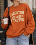 Sweater Weather Forever Varsity Graphic Oversized Sweatshirt
