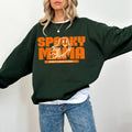 Spooky Mama Ghost Graphic Sweatshirt - Forest Green