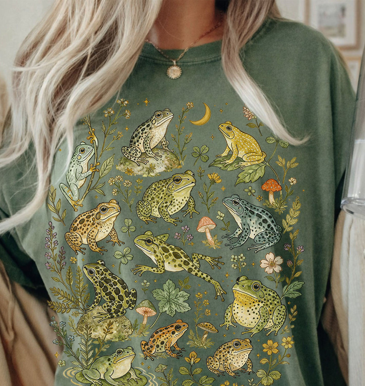 Botanical Frog Oversized T-Shirt