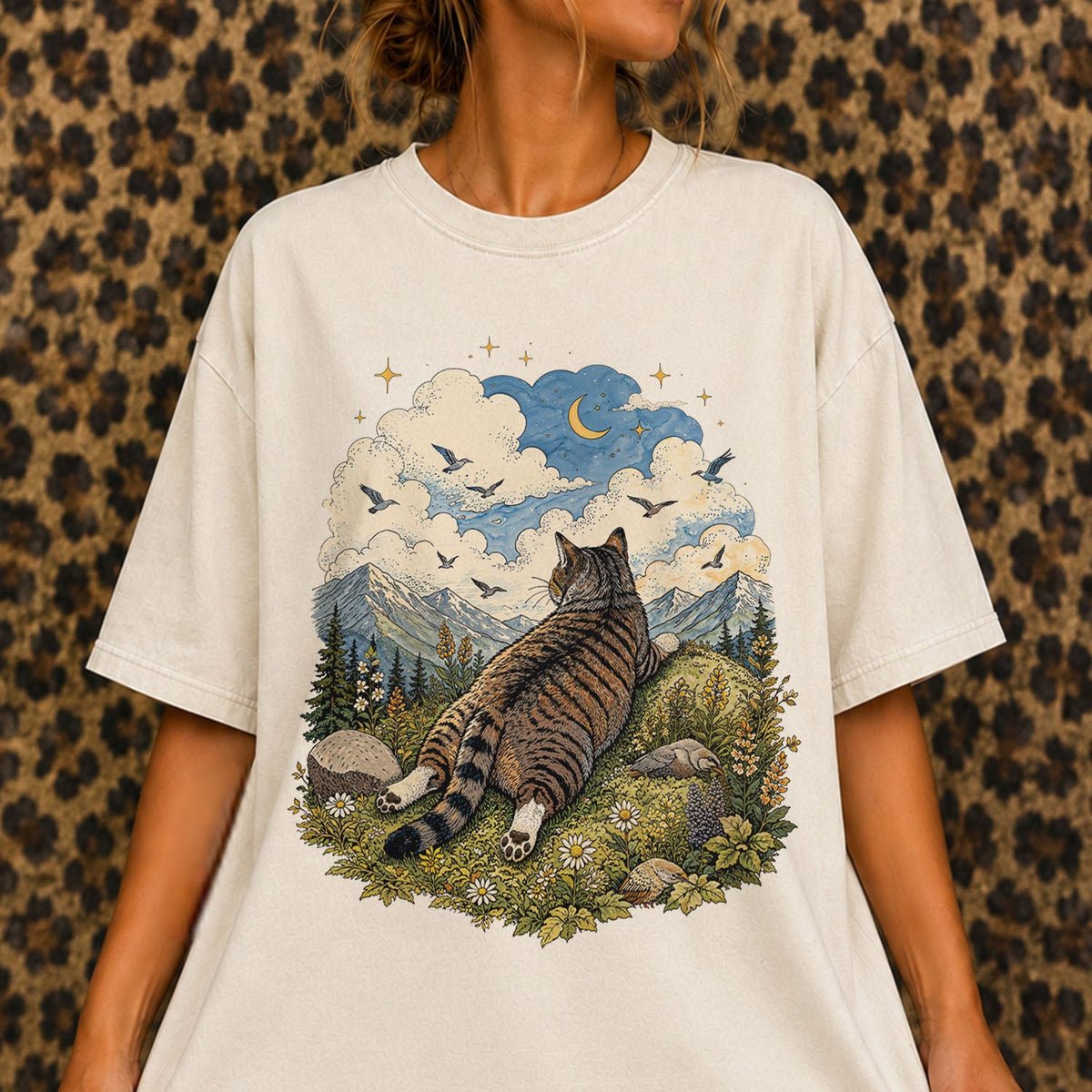Cat Daydreamer Oversized T-Shirt