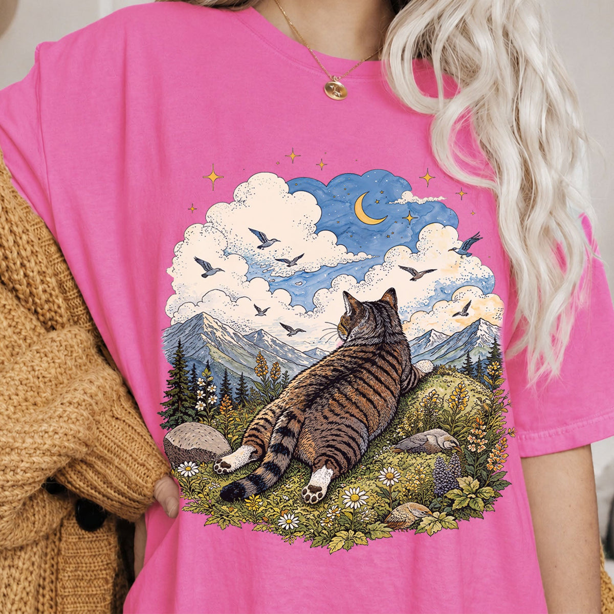 Cat Daydreamer Oversized T-Shirt