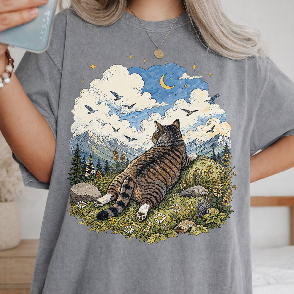 Cat Daydreamer Oversized T-Shirt