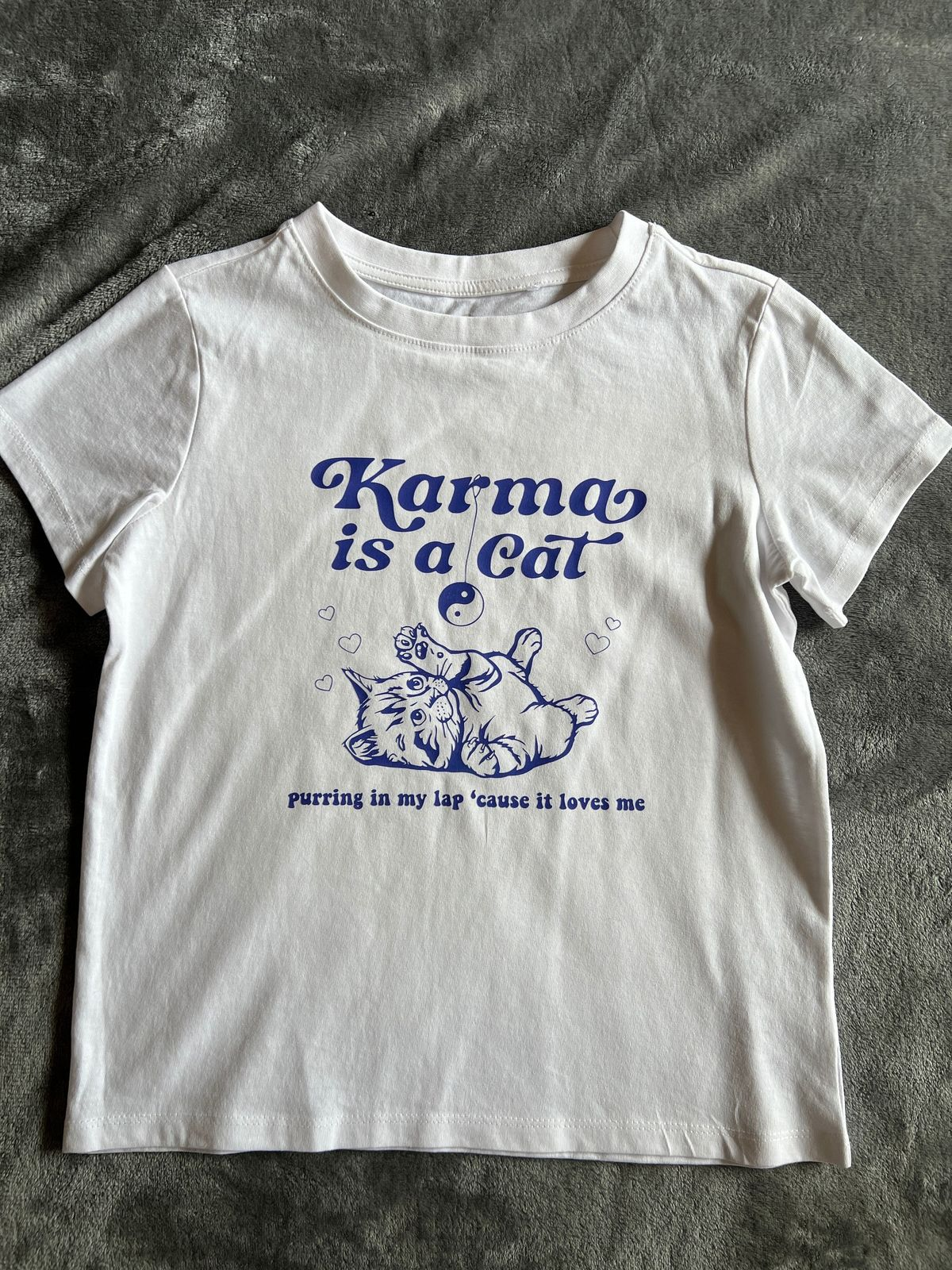 Karma Is A Cat Lyric Graphic Cotton Baby Tee