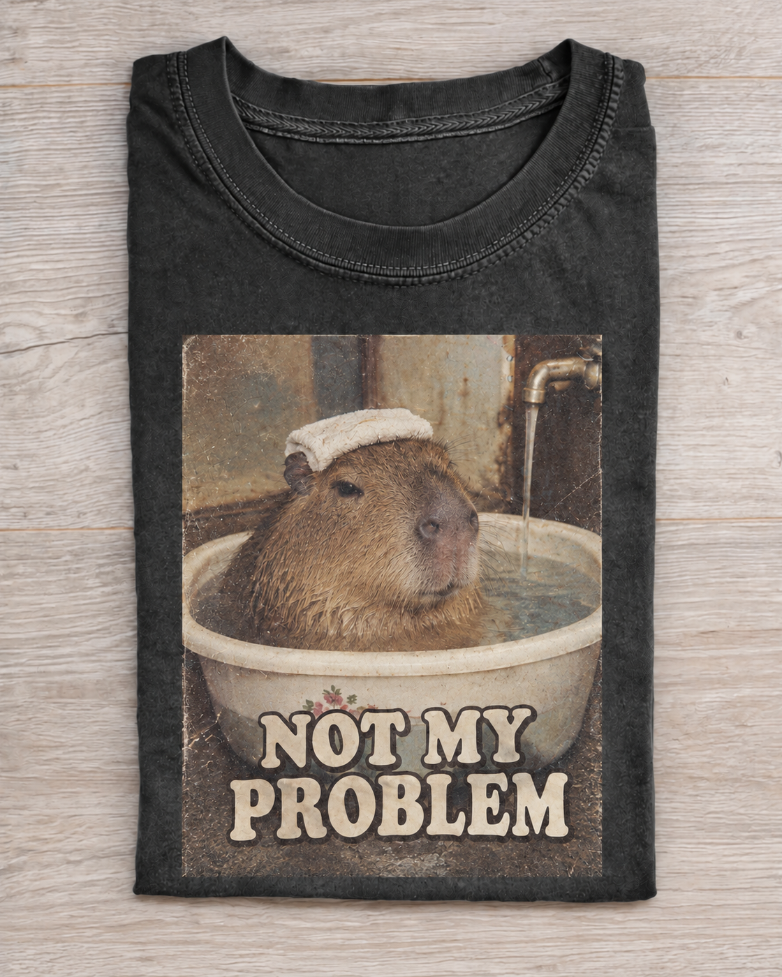 Charcoal Capybara Bath Graphic Tee