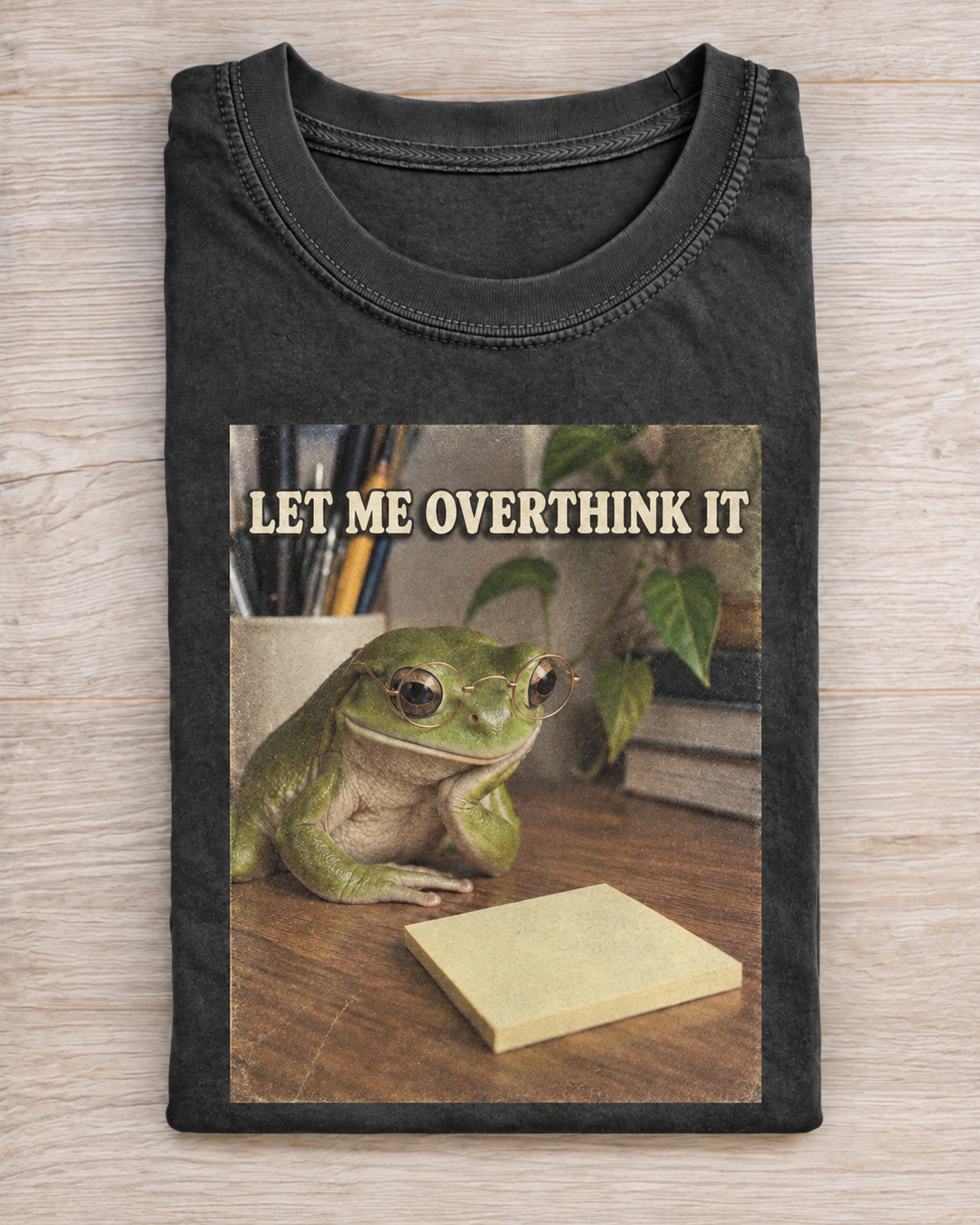 Charcoal Frog Overthink Graphic Tee