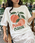 Cream Peach Please Graphic Tee