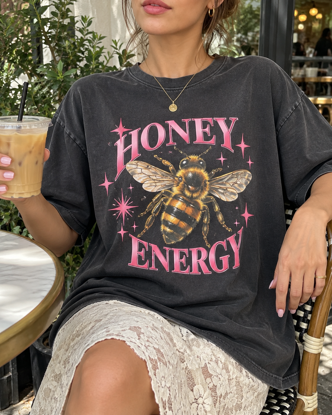 Charcoal Honey Energy Graphic Tee