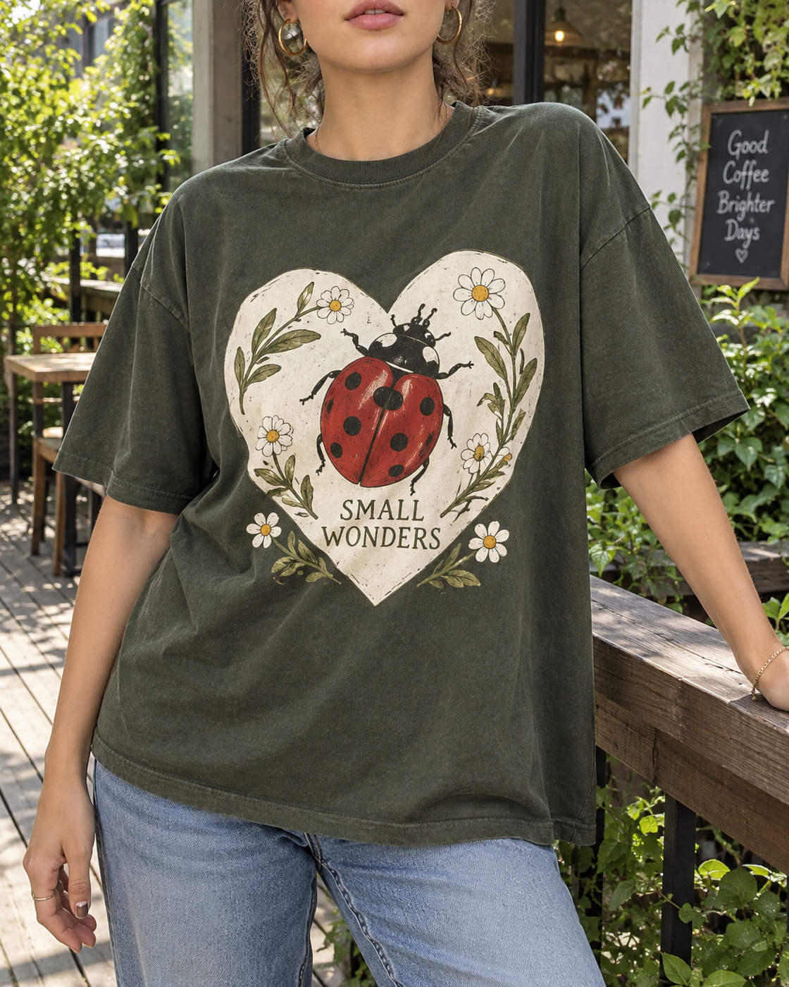 Olive Ladybug Small Wonders Graphic Tee