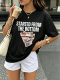 Started From The Bottom Graphic Oversized Cotton Tee