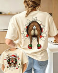Funny Reindeer Butt Christmas Oversized Cotton Tee