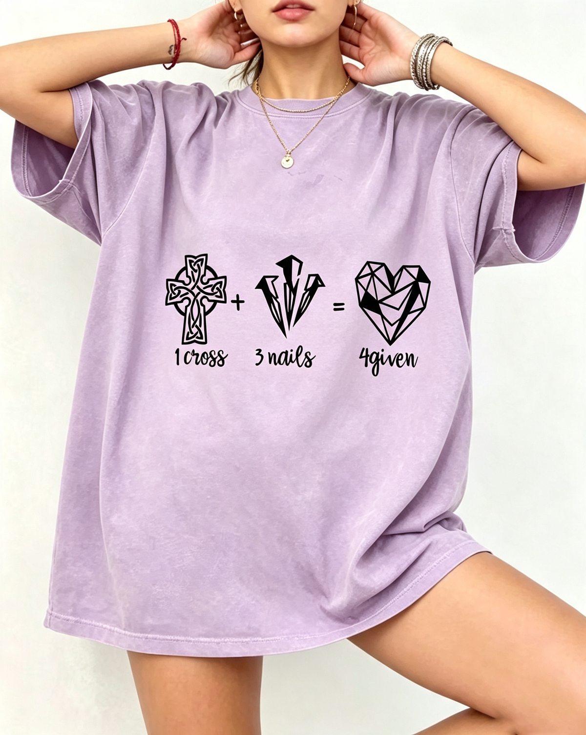 Faith Equation Graphic Oversized Cotton Tee
