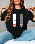 Heart Vs Brain Percentage Graphic Cotton Tee