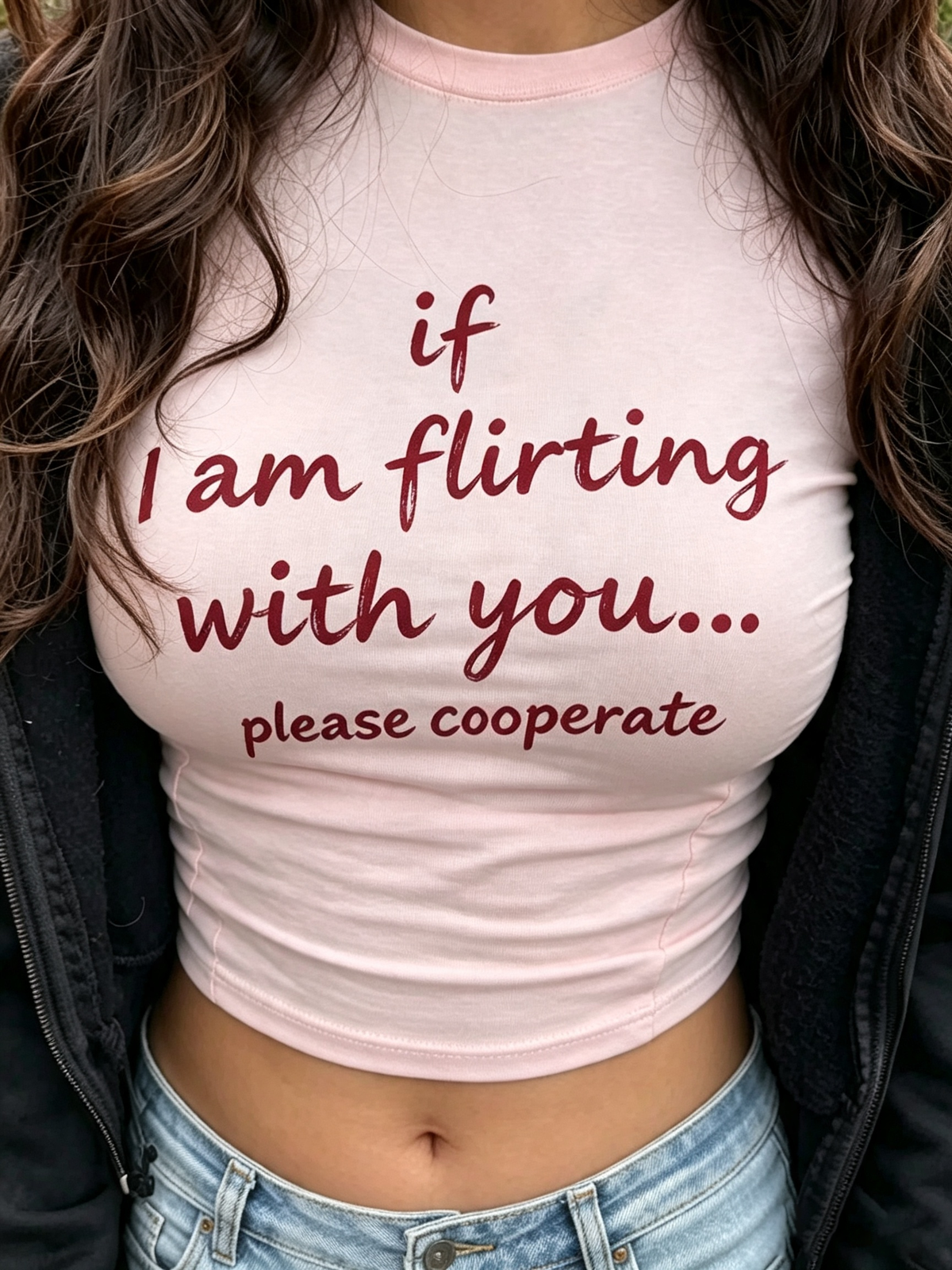 If I Am Flirting Please Cooperate Cotton Baby Tee