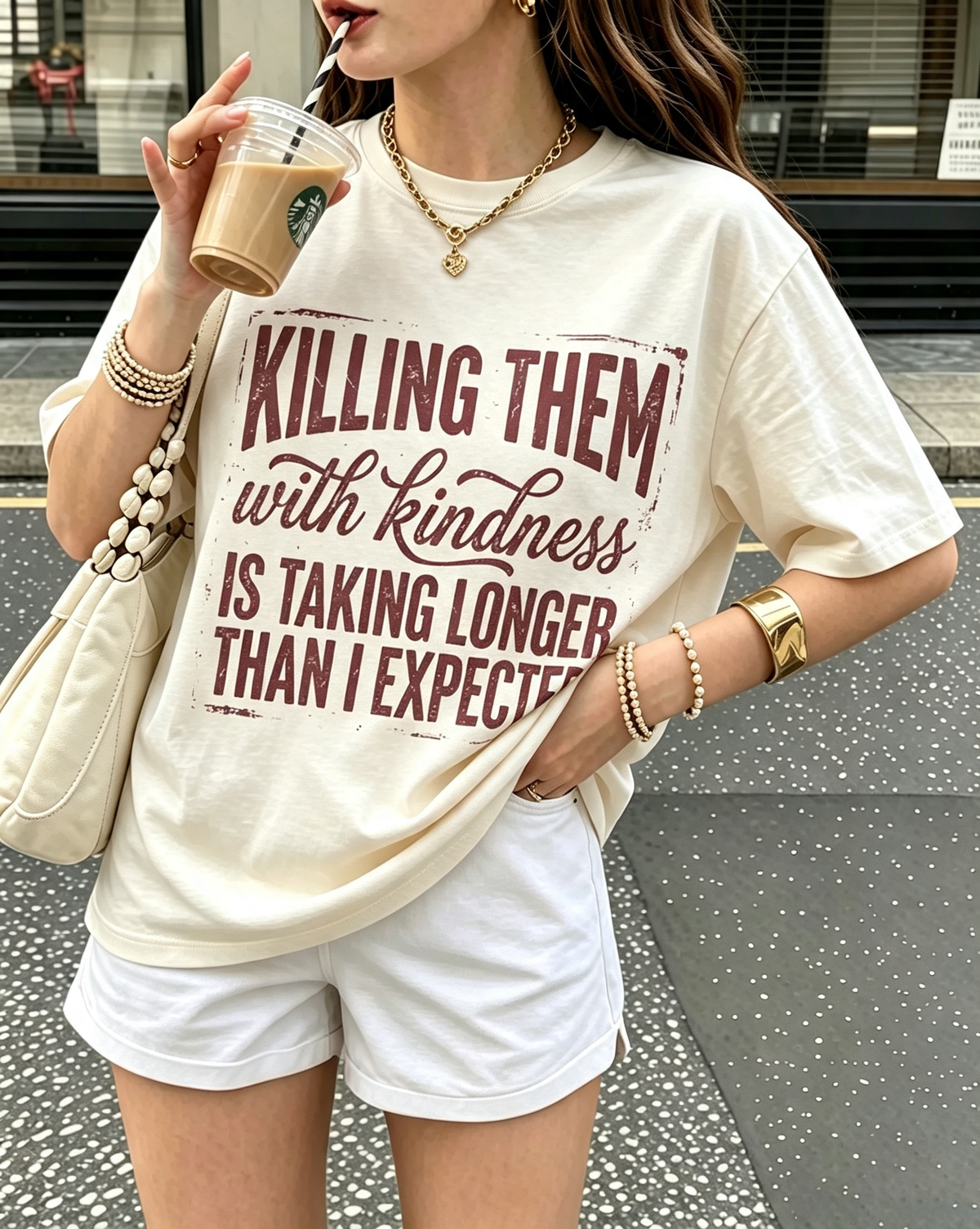 Killing Them With Kindness Oversized Cotton Tee