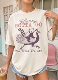 Raccoon Peacock Graphic Oversized Cotton Tee