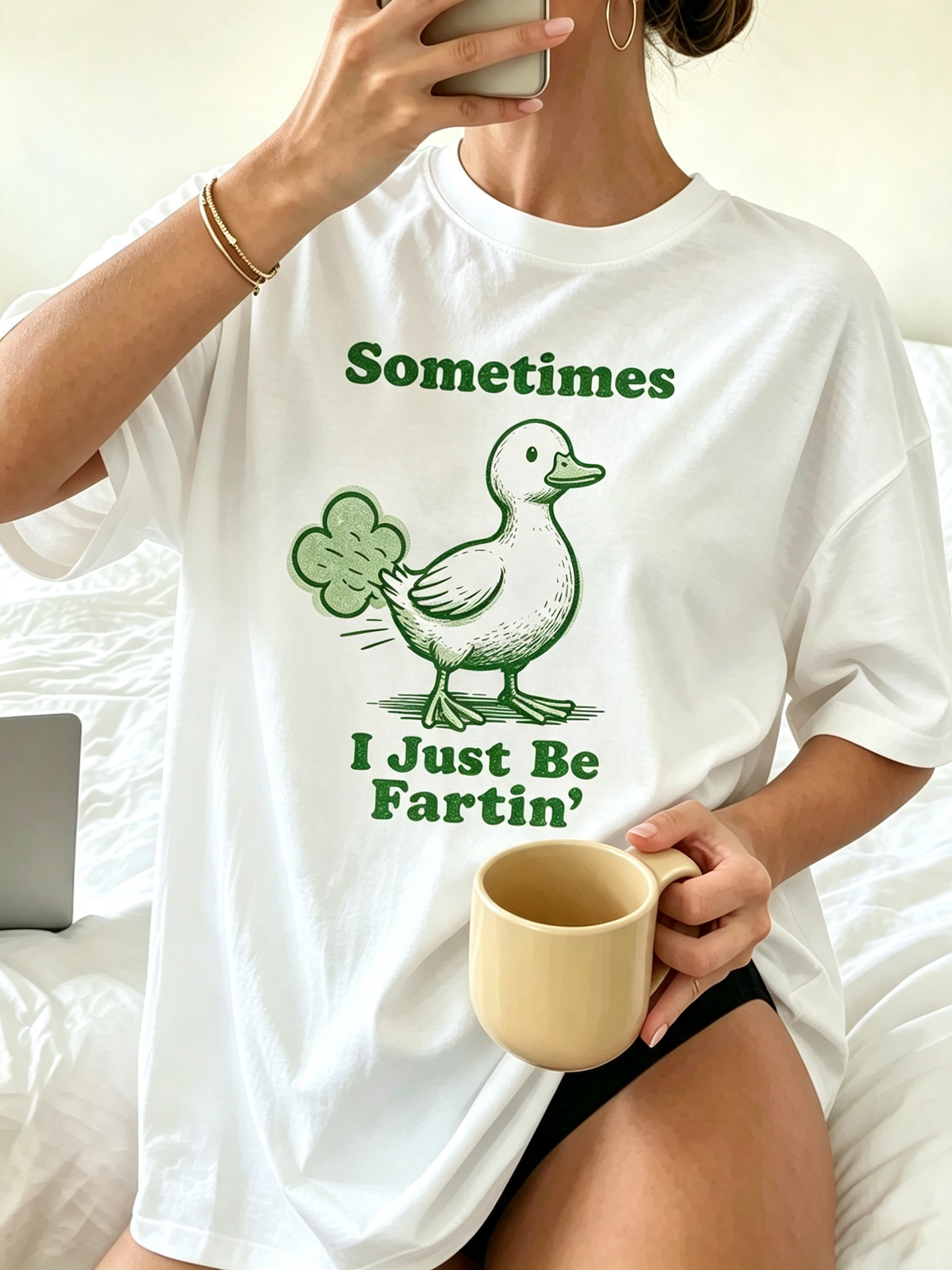 Just Be Fartin' Duck Oversized Cotton Tee