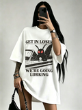 Mothman Get In Loser Graphic Oversized Cotton Tee