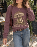 Purple Frog Mushroom Taking My Time Sweatshirt