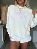 USA Gingham Cotton Sweatshirt