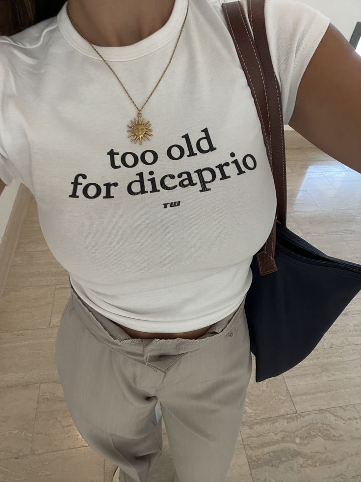 Too Old For Dicaprio Graphic Cotton Baby Tee