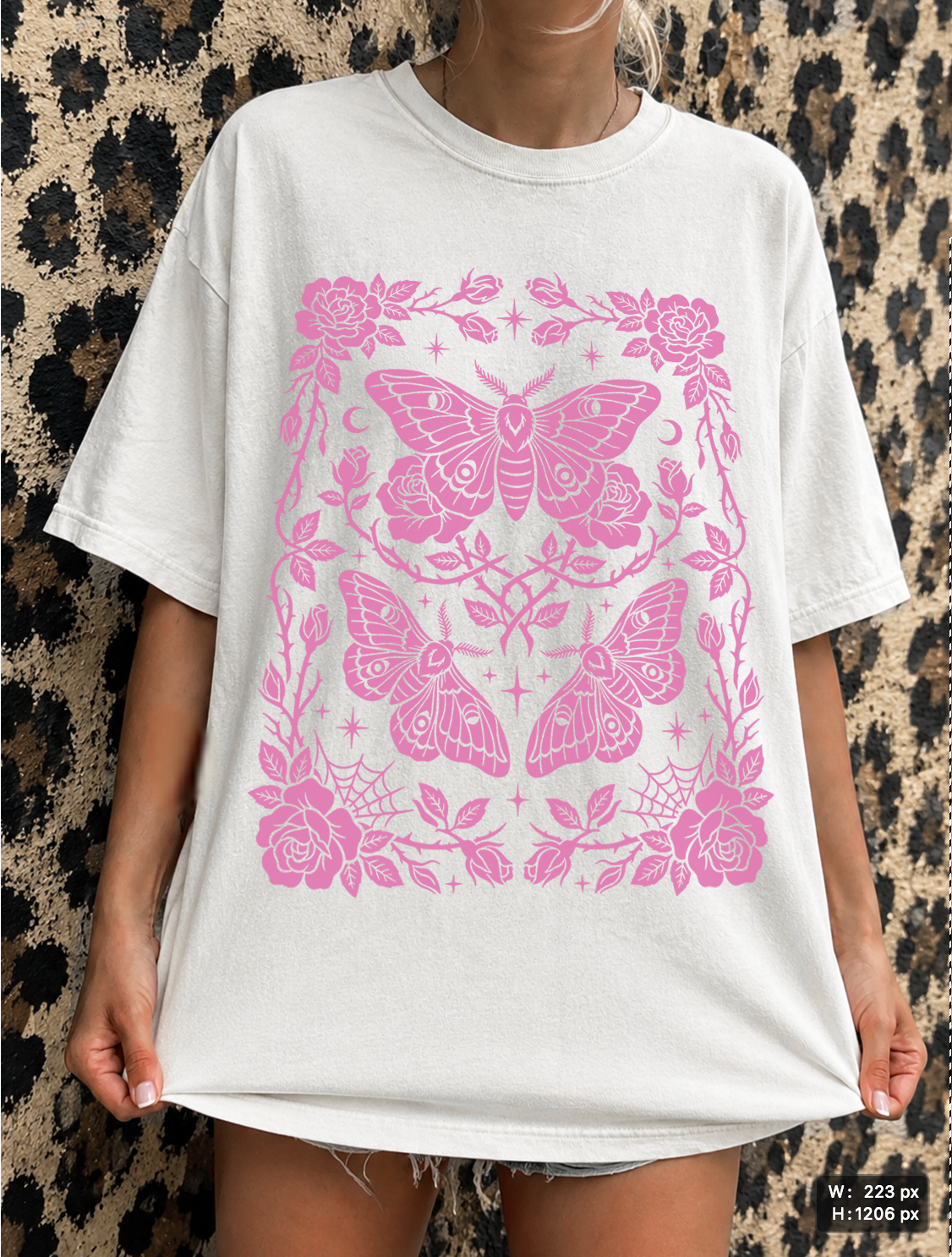 Pink Moth Oversized T-Shirt