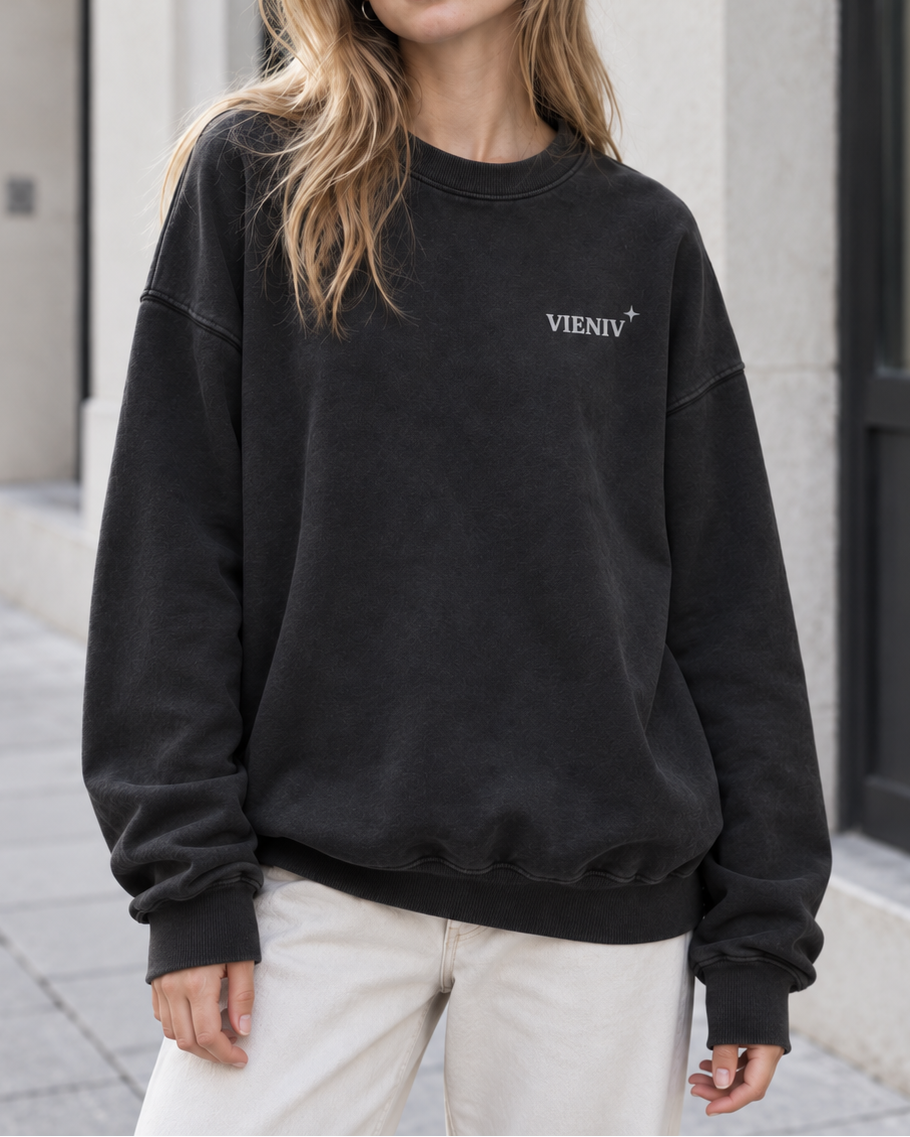 After Dark Cosmic Club Moon Graphic Oversized Sweatshirt