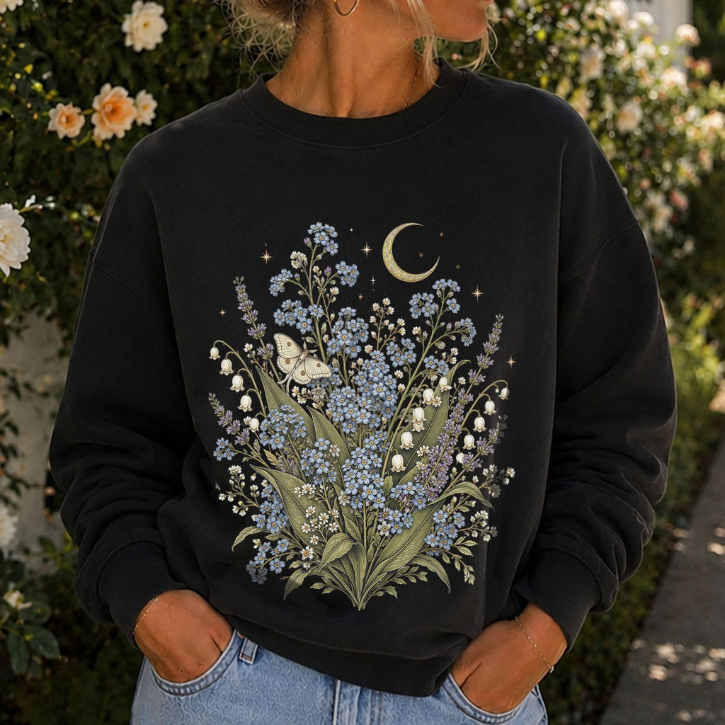 Moonlit Forget Me Not Sweatshirt