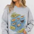 Swimming Cats in Pond Sweatshirt