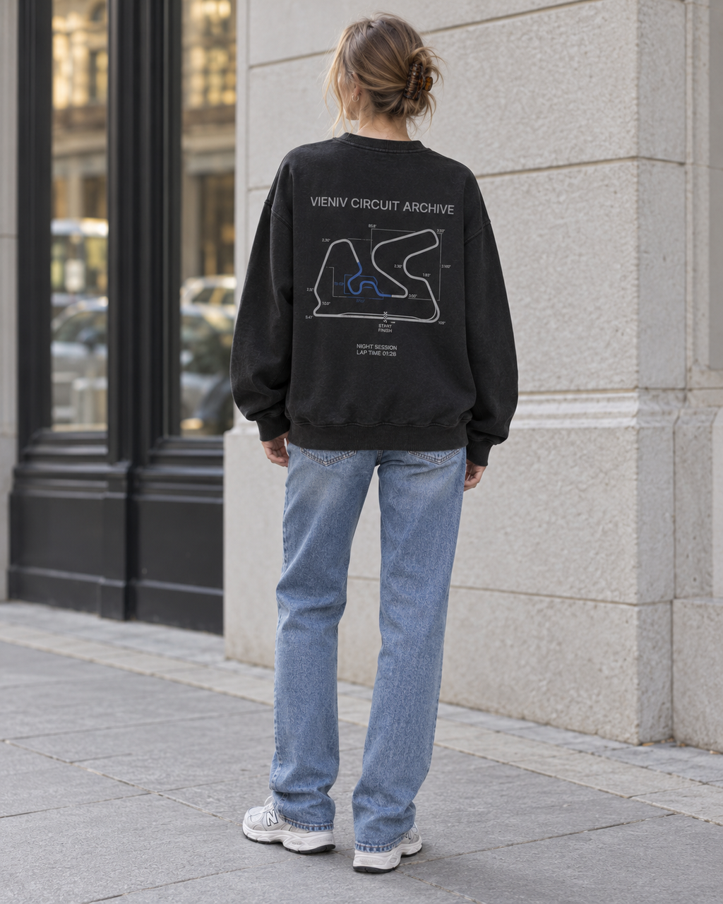 Circuit Archive Track Graphic Oversized Sweatshirt