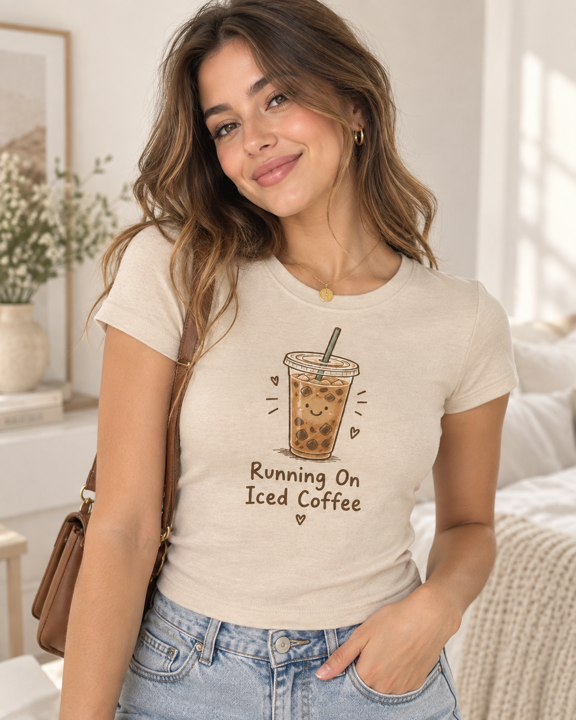 Running On Iced Coffee Graphic Baby Tee