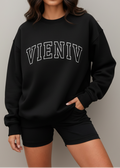 Vieniv Varsity Logo Oversized Sweatshirt - Black