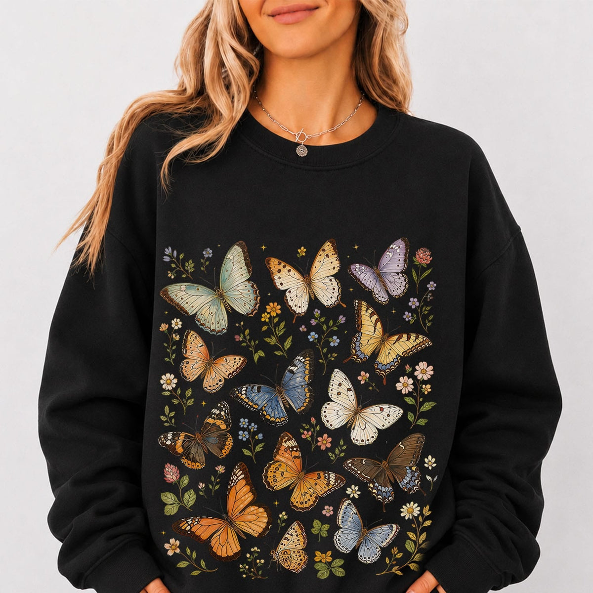 Butterfly Garden Graphic Sweatshirt
