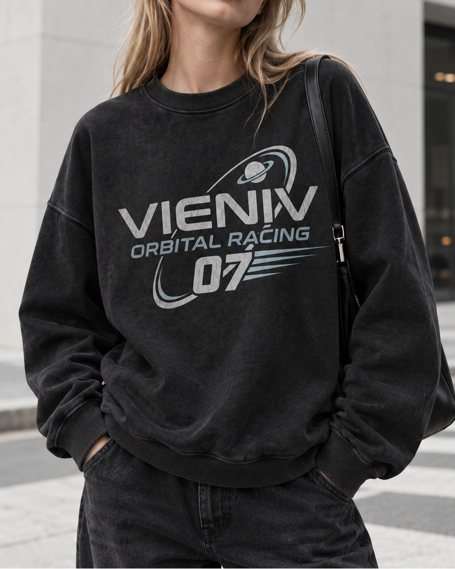 Orbital Racing 07 Planet Graphic Oversized Sweatshirt