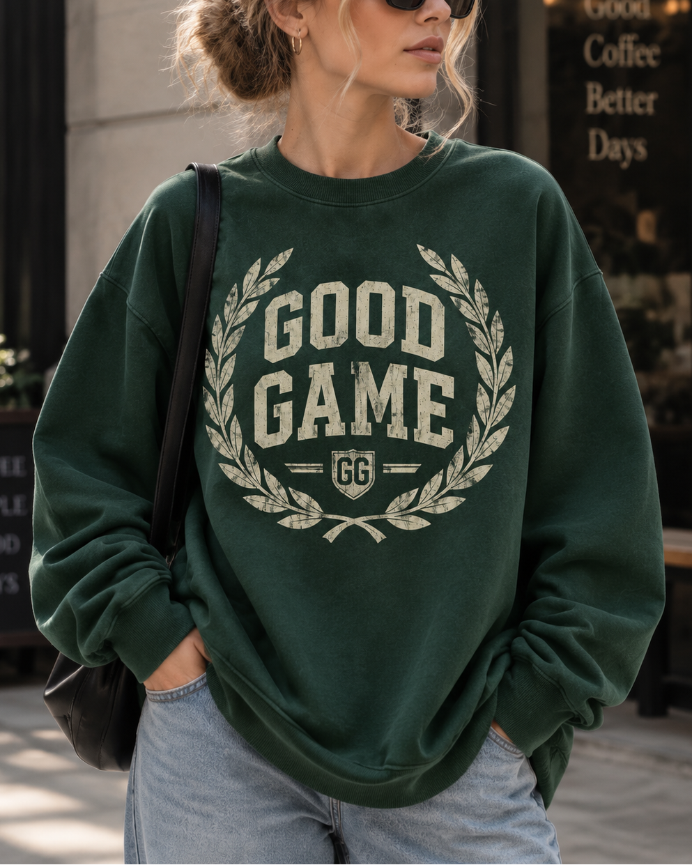 Good Game Collegiate Laurel Graphic Oversized Sweatshirt