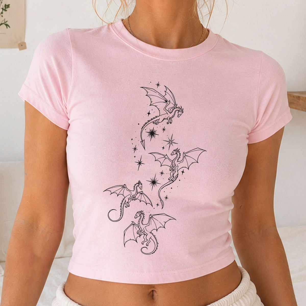 Flight of Dragons Cropped Baby Tee